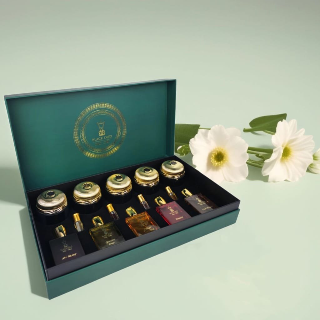 AL JAWHARA gift set includes 5 Oud Bakhoor, 4 Musk Oil, 5 Perfume |Where can I buy Arabic perfumes at wholesale in UAE? - Strong Perfumes-bakhoor UAE